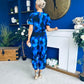 Erin Culotte Jumpsuit Floral Blue