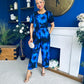 Erin Culotte Jumpsuit Floral Blue