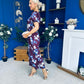 Erin Culotte Jumpsuit Deer Floral Burgundy