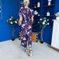 Erin Culotte Jumpsuit Deer Floral Burgundy