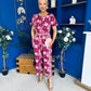 Erin Culotte Jumpsuit Floral Ruby