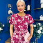 Erin Culotte Jumpsuit Floral Ruby