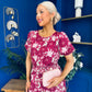 Erin Culotte Jumpsuit Floral Ruby