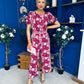 Erin Culotte Jumpsuit Floral Ruby