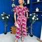 Erin Culotte Jumpsuit Floral Ruby