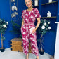 Erin Culotte Jumpsuit Floral Ruby