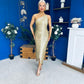 Aisling Tassel Detail Occasion Dress Gold