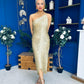 Aisling Tassel Detail Occasion Dress Gold