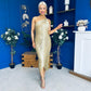 Aisling Tassel Detail Occasion Dress Gold
