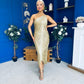 Aisling Tassel Detail Occasion Dress Gold