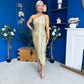 Aisling Tassel Detail Occasion Dress Gold