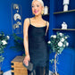 Michelle Tassel Detail Occasion Dress Black