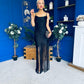Michelle Tassel Detail Occasion Dress Black