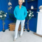 Mimi Solid Colour Full Zip Fleece Blue