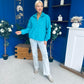 Mimi Solid Colour Full Zip Fleece Blue