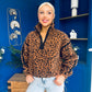 LuLu Half Zip Fleece Leopard Coco