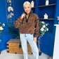 LuLu Half Zip Fleece Leopard Coco