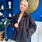 Jackie Button Derail Jacket Chocolate