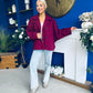 Jackie Button Derail Jacket Wine