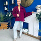 Jackie Button Derail Jacket Wine