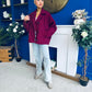 Jackie Button Derail Jacket Wine