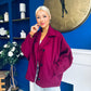 Jackie Button Derail Jacket Wine