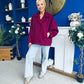 Jackie Button Derail Jacket Wine