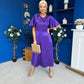 Brooklyn Bow Detail Satin Midi Dress Violet