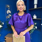 Brooklyn Bow Detail Satin Midi Dress Violet