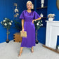 Brooklyn Bow Detail Satin Midi Dress Violet
