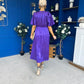 Brooklyn Bow Detail Satin Midi Dress Violet