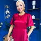 Brooklyn Bow Detail Satin Midi Dress Wine