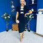 Emma Cut Out Bow Midi Dress Black