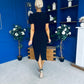 Emma Cut Out Bow Midi Dress Black