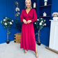 Phoebe Banded Occasion Maxi Dress Wine