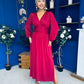 Phoebe Banded Occasion Maxi Dress Wine