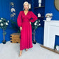 Phoebe Banded Occasion Maxi Dress Wine