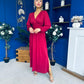 Phoebe Banded Occasion Maxi Dress Wine