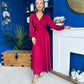 Phoebe Banded Occasion Maxi Dress Wine