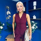 Ophelua Scallop Edged Waistcoat And Jo Pleat Trouser Burgundy