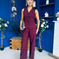 Ophelua Scallop Edged Waistcoat And Jo Pleat Trouser Burgundy