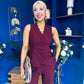 Ophelua Scallop Edged Waistcoat And Jo Pleat Trouser Burgundy