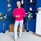 Freya Detailed Knitted Jumper Pink