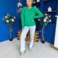 Freya Detailed Knitted Jumper Green