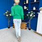 Freya Detailed Knitted Jumper Green
