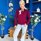 Geraldine Scaft Detail Knitted Jumper Wine