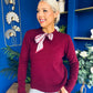 Geraldine Scaft Detail Knitted Jumper Wine