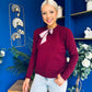 Geraldine Scaft Detail Knitted Jumper Wine
