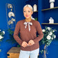 Geraldine Scaft Detail Knitted Jumper Chocolate