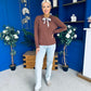 Geraldine Scaft Detail Knitted Jumper Chocolate